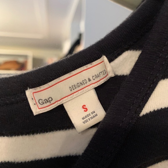 Gap Navy and White Striped Peplum Shirt - Picture 3 of 3